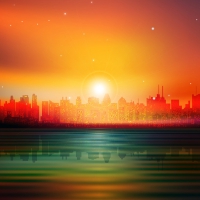 Amazing Sunset City Scape