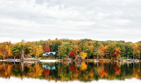 Autumn - sky, autumn, lake, water, autumn splendor, nature, fall, reflection, clouds, splendor