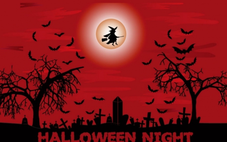 Halloween night - halloween, bats, night, tree