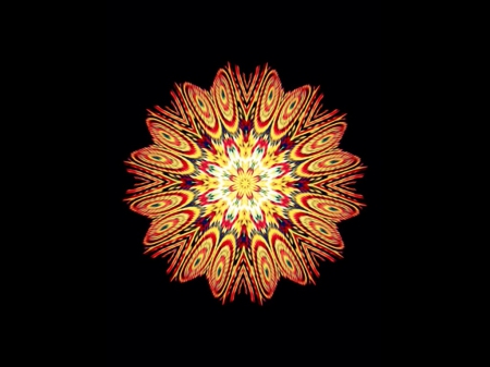 Fire mandala - HD - abstract, mandala, fire, Colorful