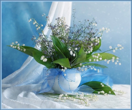 lily of the valley - valley, flowers, still life, lily