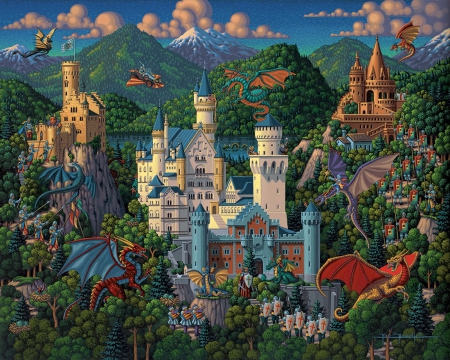 IMAGINARY DRAGONS - DRAGONS, ART, CASTLE, FOLK