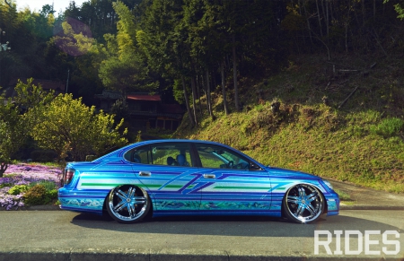 Lexus - low stance, paint, custom wheels, blue