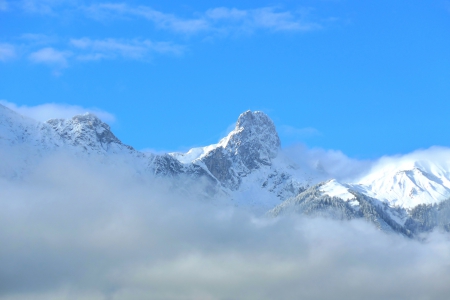 Magic mountain - magical, winter, beautiful, season, clouds, splendor, weather, mountain, snow, colorful