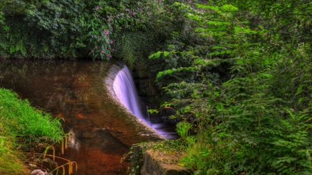 yarrow river falls in lancashire england - stones, falls, forest, river