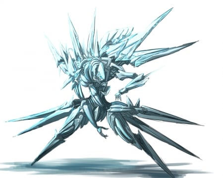 Ice warrior - ice, blue knight, warrior, magic, monster, fantasy, cool, ice warrior, anime