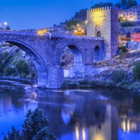 wonderful san martin's bridge in toledo spain hdr