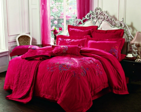 Bed room - room, bed, interior, red