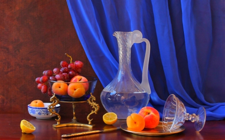 Still life - jar, glass, fruits, food, still life