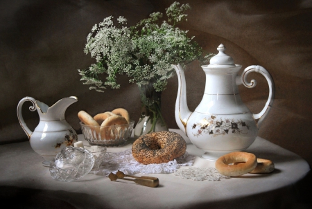 *** Still life *** - flower, coffee, flowers, life, still, nature, time, breakfast