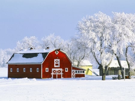 *** Canada - barn farm winter *** - farm, winter, landscape, barn, snow