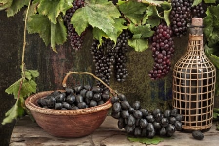 *** Still life *** - still, grapes, wine, fresh, fruits, life