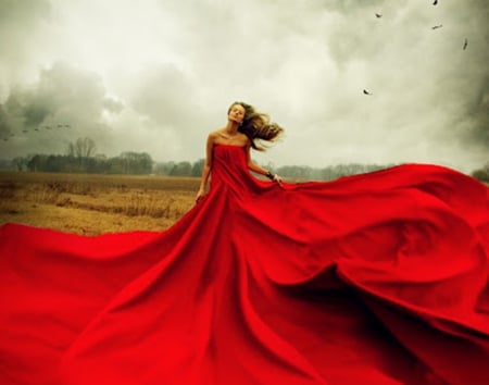 Wind - portraiture, red, fashion, self, models