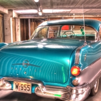 vintage pontiac from behind hdr