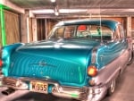 vintage pontiac from behind hdr