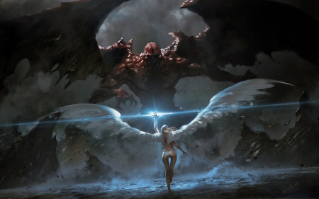 Angel and demon - 2013, fantasy, 10, image, 14, angel, demon