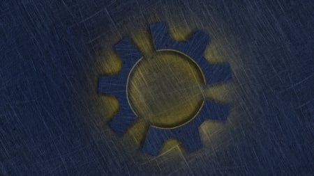 Kubuntu Logo (Stone Glow) - stone, glow, kubuntu, blue, linux, gold