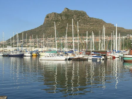 Harbour - boats, water, harbour, reflection, mountain