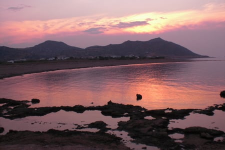 Beach sunset - sunset, beach, twilight