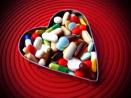 Addicted to Love - pills, love, heart, photo