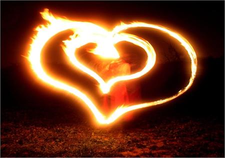 Heart on Fire - burning, heart, fire, flames, love