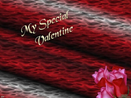 My Special Valentine - water, valentine, love, pink roses, waves