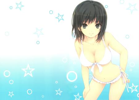 Bikini Girl - anime, smile, anime girl, bikini