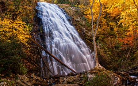 Crabtree Falls - nature, autumn, trees, waterfall