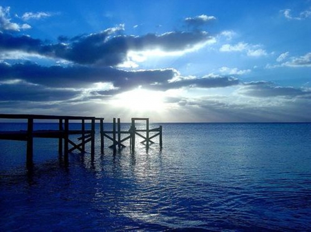 Bahamas - clouds, nature, blue, ocean, sky