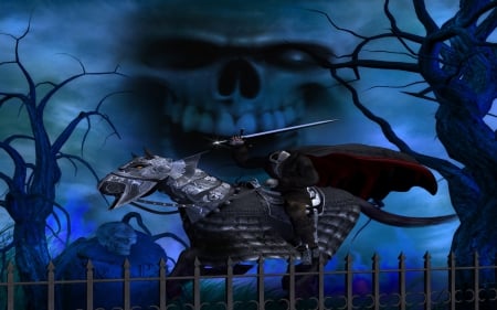 Ride of the Horsemen - headless, halloween, dark, skull