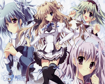 the most beautiful girls - girls, school dress, manga, anime, friends