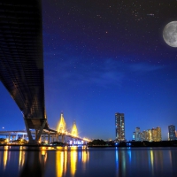 Beautiful Bhumibol Bridge, Bangkok, Thailand