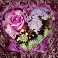 PURPLE FLORAL HEART