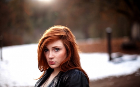 Red Head - red, head, women, model