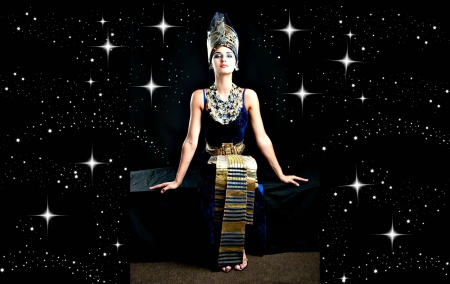 Anna Safroncik - anna safroncik, by cehenot, girl, beauty, stars, actress, egypt, black, cleopatra, woman, sky