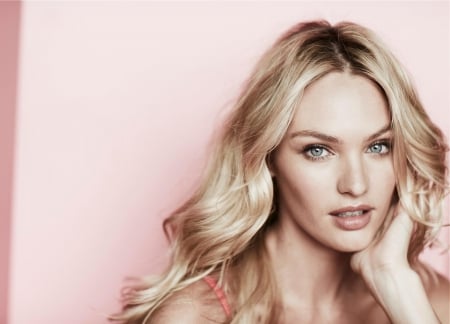 Candice Swanepoel - woman, model, girl, blonde, beauty, candice swanepoel, pink, blue eyes