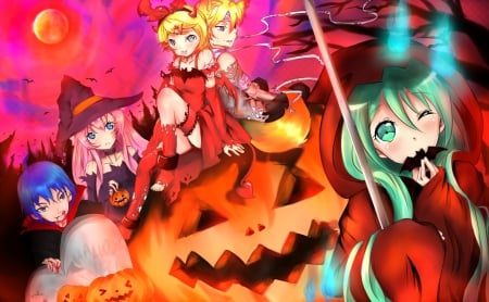 Vocaloid Halloween - miku, rin, luka, halloween, vocaloid