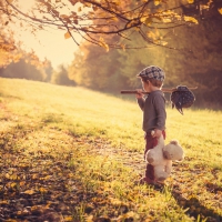 Boy and teddy bear