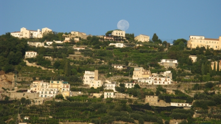 Amalficoast - italy, amalfi, fullmoon, summer