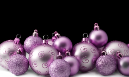 ••• Lots of Glowing Globes ••• - BUNCH, LIGHT PURPLE, SHINE, BLACK, CHRISTMAS, ORNAMENTS