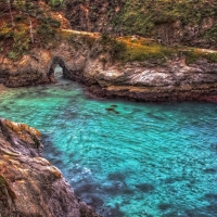 fantastic china cove at point lobos in carmel cal. hdr