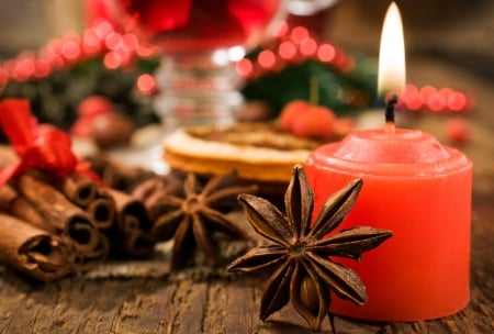 Simply Beautiful - red, christmas eve, candles, xmas, happy new year, christmas, candle, magic, merry christmas, bokeh, splendor, new year