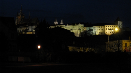 Hradschin Prague - night, prague, castle, hradschin