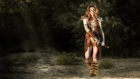 On the Hunt - women, warrior, beautiful, indian, sexy