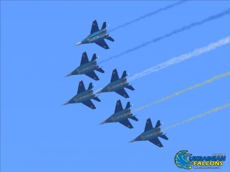 Falcons - aircraft, air forces, Ukraine, military, ukrainian air forces