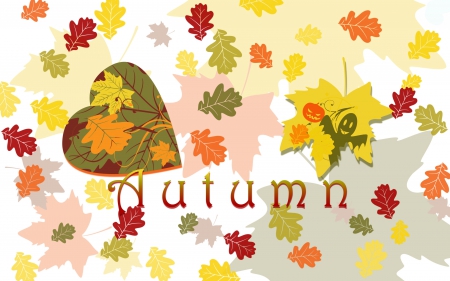 Autumn~Halloween - Autumn, ghost, heart, Fall, halloween, vector, pumpkin, leaves