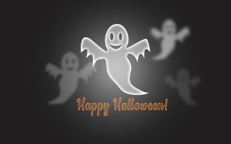 Happy Halloween - fall, black, halloween, vector, ghosts, white, happy halloween, ghost, orange, autumn