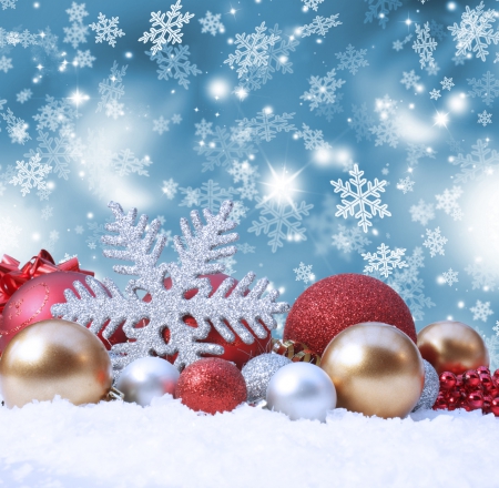 ☆ Winter Holidays ☆ - SNOW, GOLDEN, BAUBLES, RED, SNOWFLAKES, BLUE