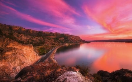 ✫Fire and Ice✫ - clouds, sunlight, waterscapes, attractions in dreams, creative pre-made, beautiful, photography, stunning, nature, landscapes, plants, lakes, love four seasons, sky, rocks