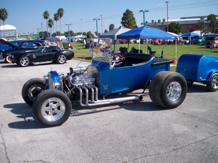 Blue T-Bucket - classic, hotrod, motor, blue